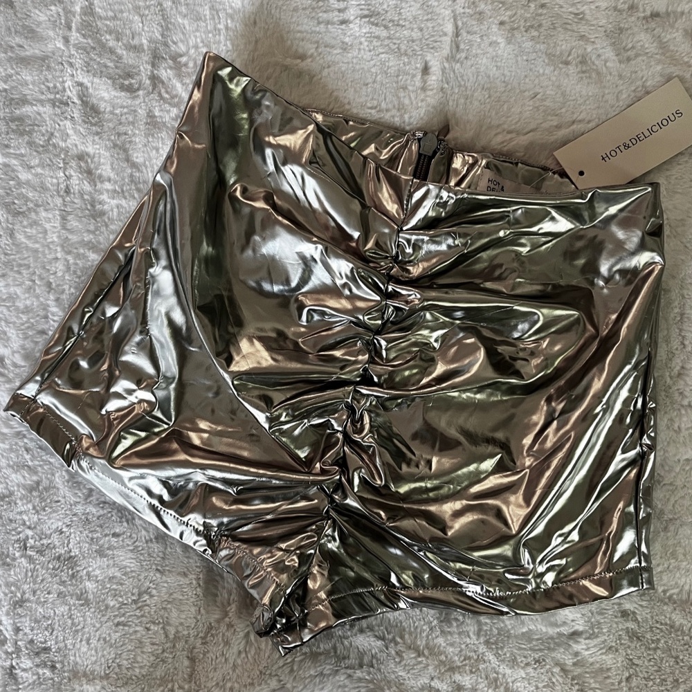 Silver Metallic Rave Shorts